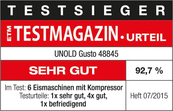 U NOLD 48845 Eismaschine Gusto - mit selbstkühlendem Kompressor, 180 W, 2 L Volumen, elegantes Edelstahlgehäuse, LCD-Display, Digitaler Timer