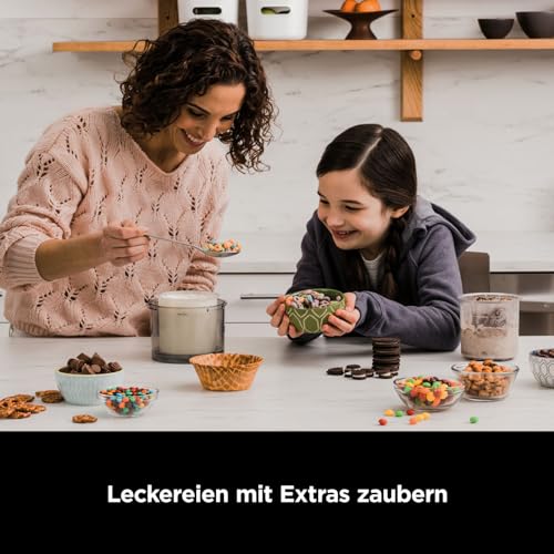 N i-nja CREAMi NC300EUCP – Eismaschine & Dessert Maker, 7 Programme, 3 Behälter, 1,4 L Eis, Eiscreme, Sorbet, Shakes, Smoothie Bowl – Schwarz/Kupfer