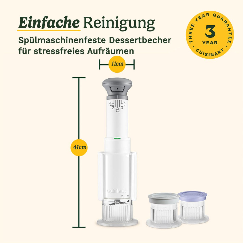Cuisin Art FreezeWand – 5in1 Eismaschine für Eis, Sorbet, Shakes & Slush, 3 Becher, vegan, laktosefrei, proteinreich, 5 Min, kompakt & tragbar