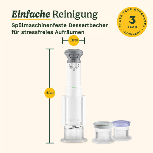 Cuisin Art FreezeWand – 5in1 Eismaschine für Eis, Sorbet, Shakes & Slush, 3 Becher, vegan, laktosefrei, proteinreich, 5 Min, kompakt & tragbar