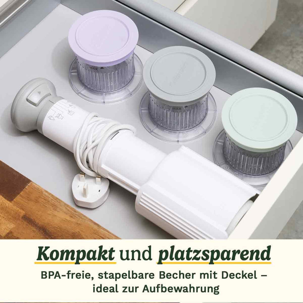 Cuisin Art FreezeWand – 5in1 Eismaschine für Eis, Sorbet, Shakes & Slush, 3 Becher, vegan, laktosefrei, proteinreich, 5 Min, kompakt & tragbar