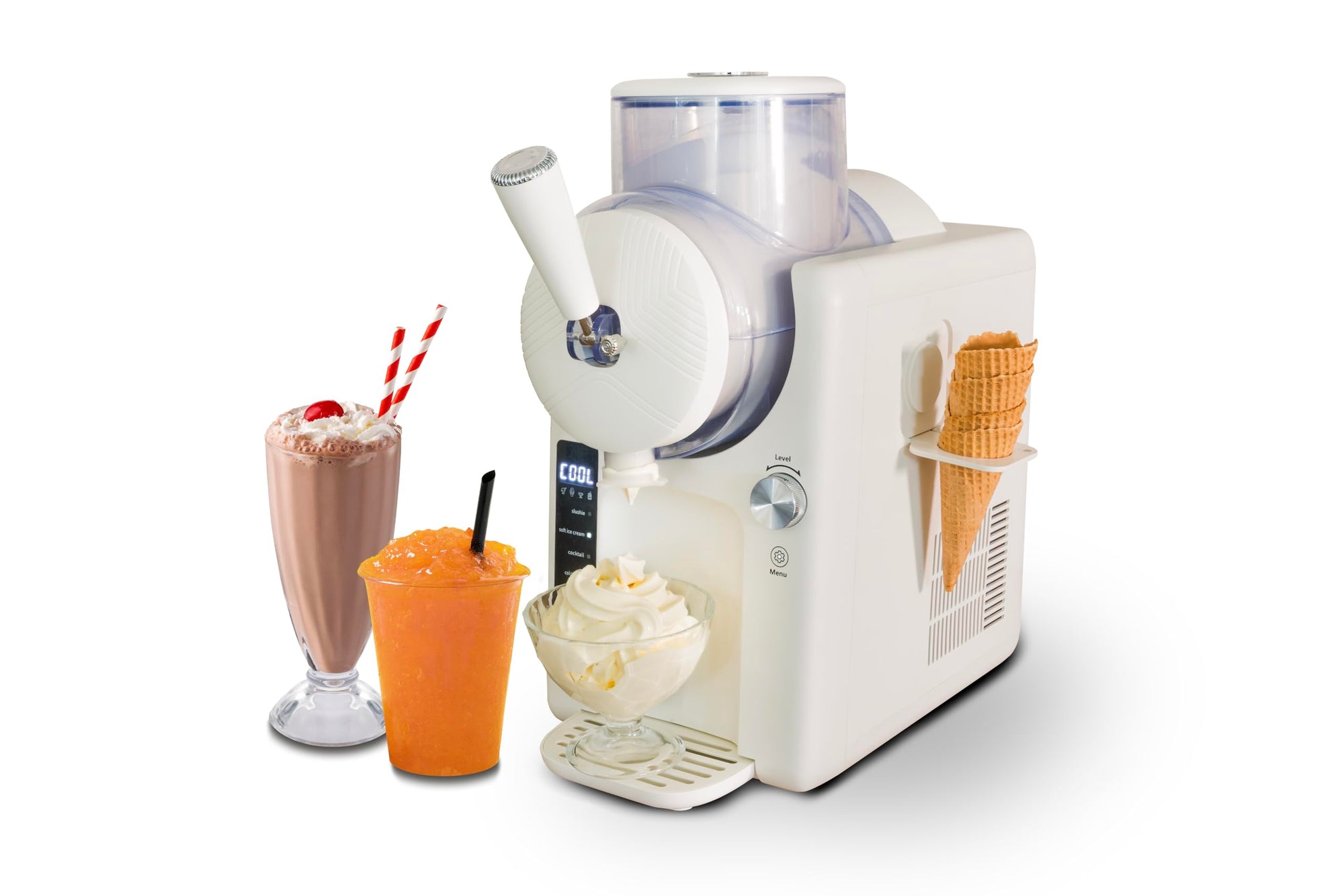 U Nold 48950 Softeis- & Slushmaschine „Sofie“ – 5 Programme, 2 L, Kompressor, Slushies, Softeis, Cocktails & Shakes