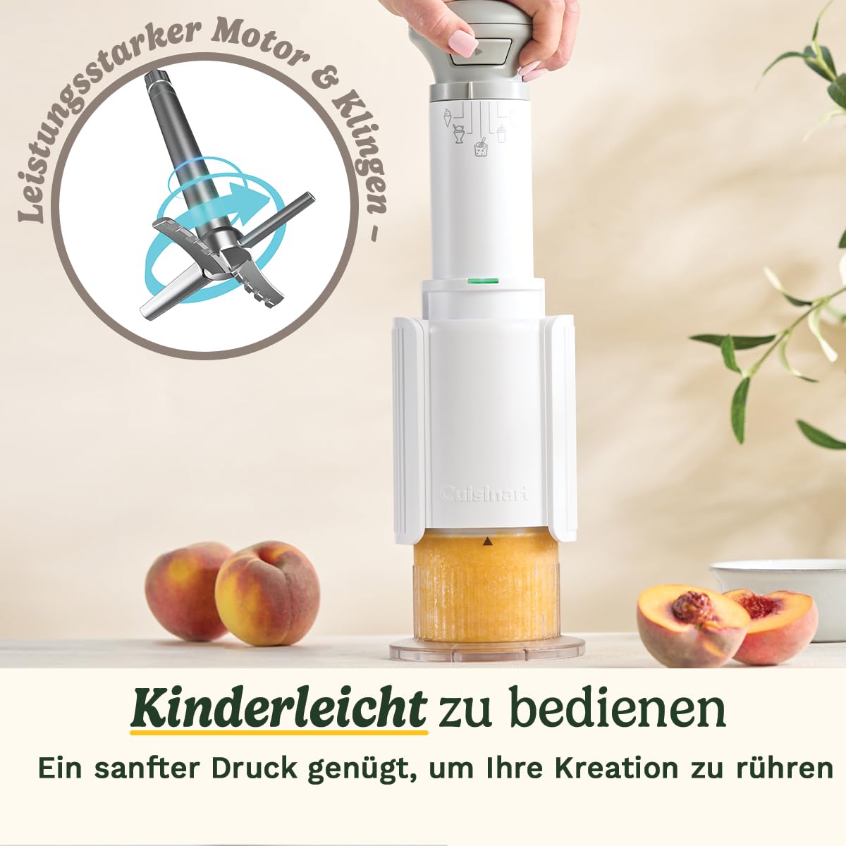 Cuisin Art FreezeWand – 5in1 Eismaschine für Eis, Sorbet, Shakes & Slush, 3 Becher, vegan, laktosefrei, proteinreich, 5 Min, kompakt & tragbar