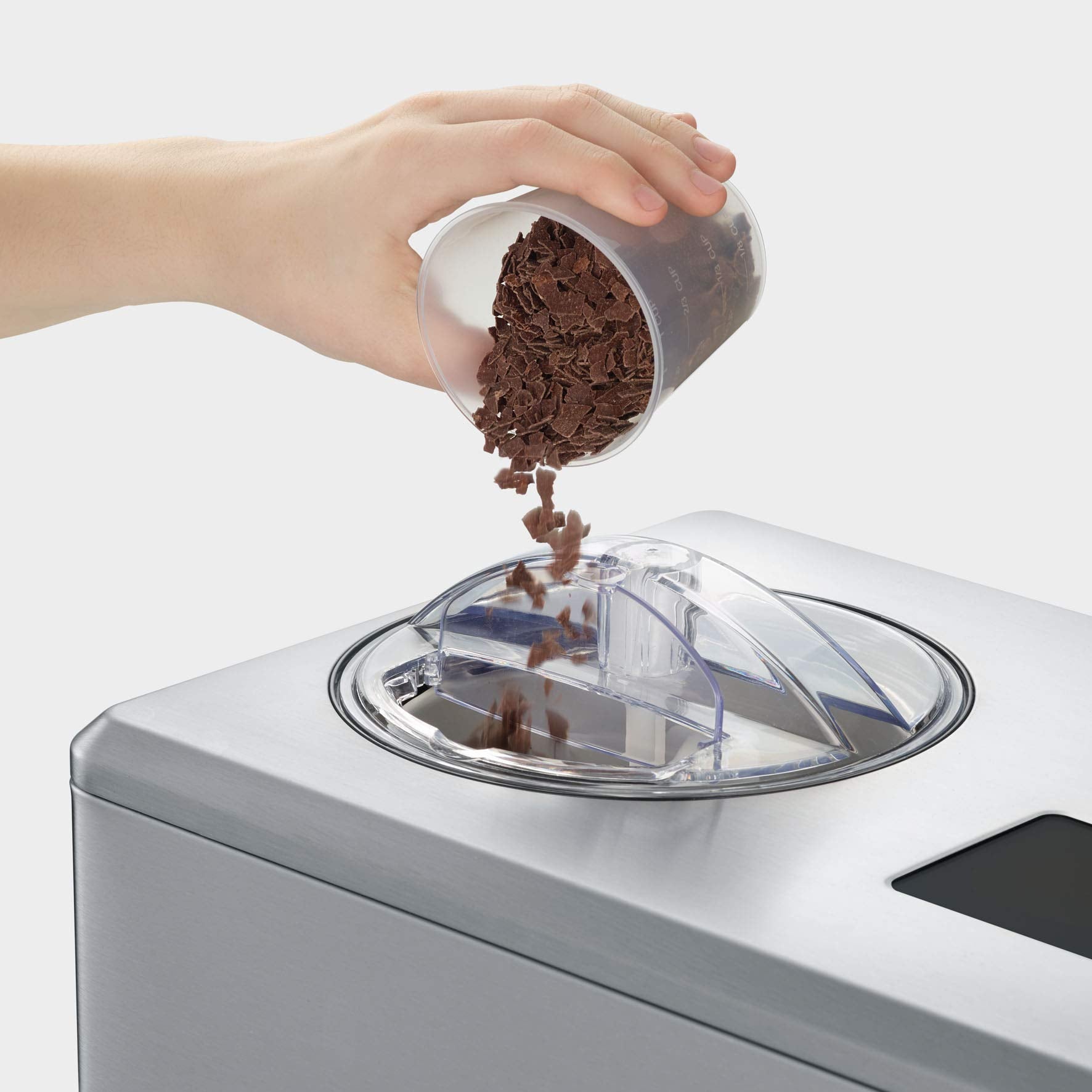 S EVE RIN EZ 7406 – 2-in-1 Eismaschine mit Joghurtfunktion, Kompressor, für Eis, Sorbet & Frozen Joghurt, 2 Behälter, Edelstahl gebürstet