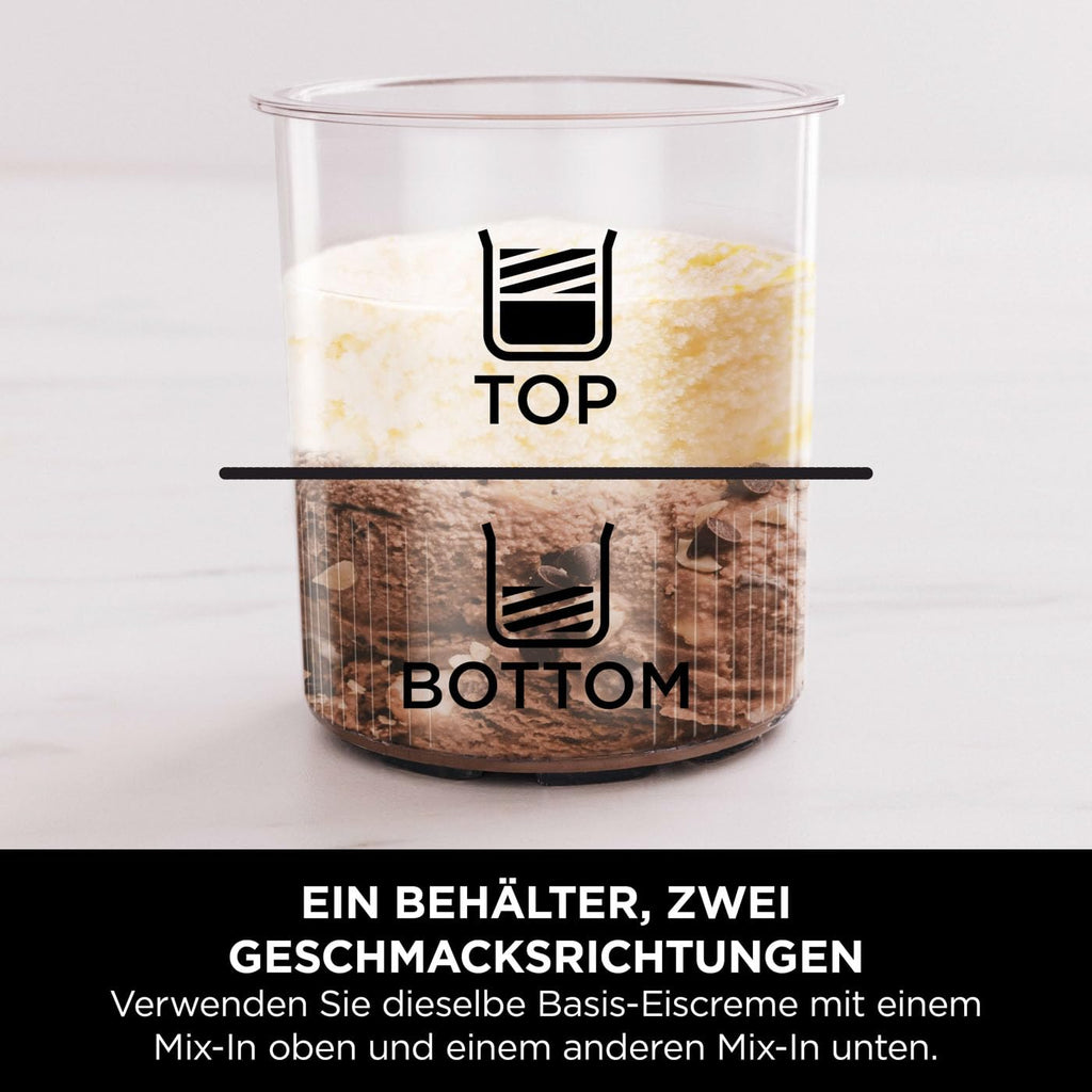 N i-nja CREAMi Deluxe NC501EU – Eis- & Getränkemaschine, 10 Funktionen, 3 Becher, Eiscreme, Gelato, Sorbet, Shakes, Slushies, 2-in-1 Geschmack, Silber
