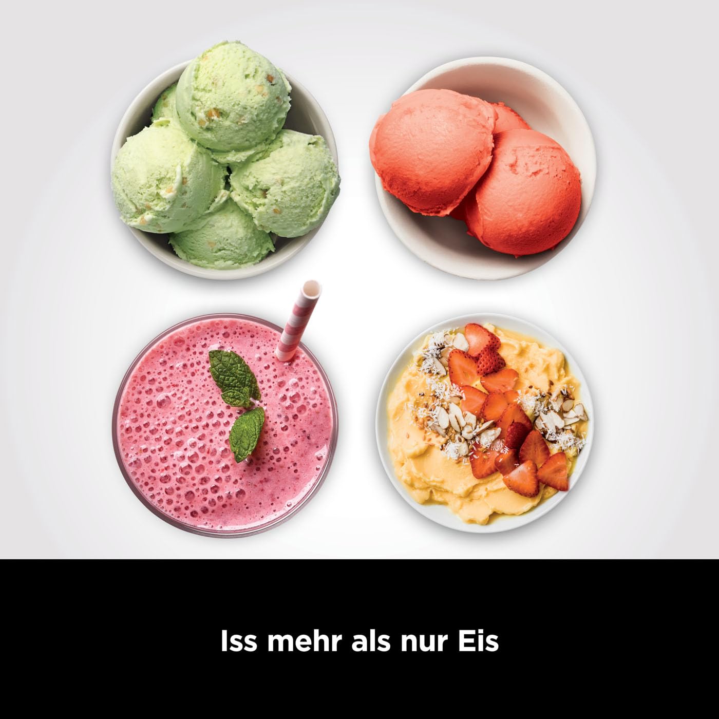 N i-nja CREAMi NC300EUCP – Eismaschine & Dessert Maker, 7 Programme, 3 Behälter, 1,4 L Eis, Eiscreme, Sorbet, Shakes, Smoothie Bowl – Schwarz/Kupfer