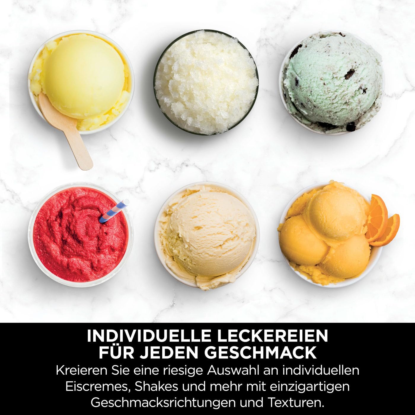 N i-nja CREAMi Deluxe NC501EU – Eis- & Getränkemaschine, 10 Funktionen, 3 Becher, Eiscreme, Gelato, Sorbet, Shakes, Slushies, 2-in-1 Geschmack, Silber