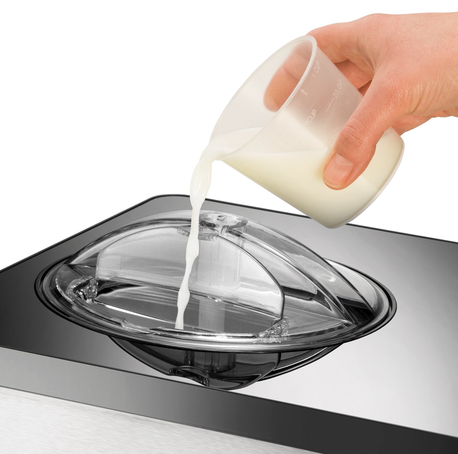 U NOLD 48845 Eismaschine Gusto - mit selbstkühlendem Kompressor, 180 W, 2 L Volumen, elegantes Edelstahlgehäuse, LCD-Display, Digitaler Timer